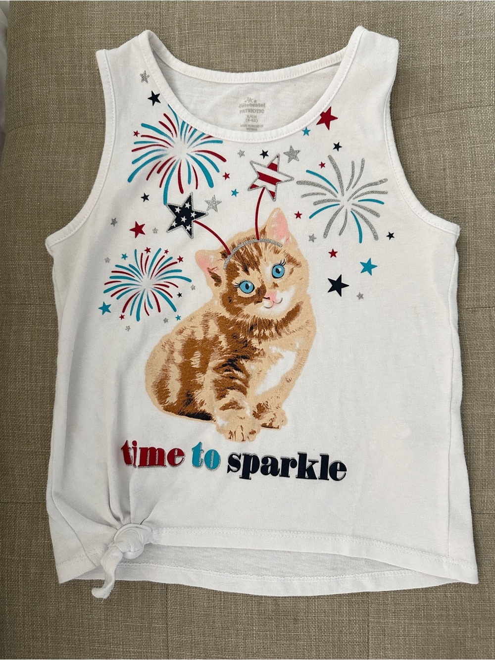 Patriotic kitty top